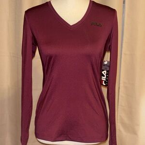 Fila Women's Maroon Long Sleeve Top